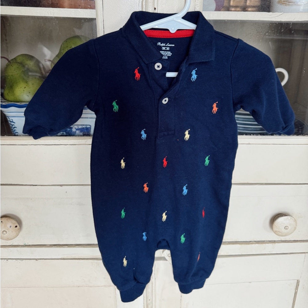 Ralph Lauren collared onesie size 0-3